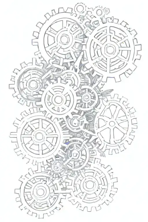 Combine a binary code with gears and cogs for a unique sleeve tattoo tattoo design idea