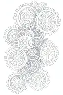 Combine a binary code with gears and cogs for a unique sleeve tattoo tattoo design idea