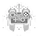 A pixelated video game controller surrounded by celestial elements tattoo design idea