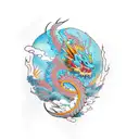 Electric Dragon attacking tattoo design idea