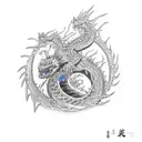 Electric Dragon attacking tattoo design idea