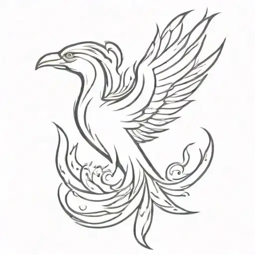 A phoenix in flames. Abstract image with flames and shades. tattoo design idea