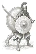 turkish warrior and shield  tattoo design idea