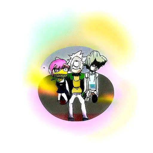 rick and morty portal travel tattoo design idea