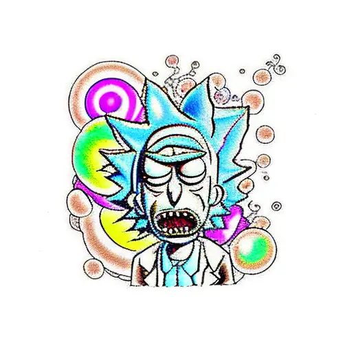 rick and morty portal travel tattoo design idea