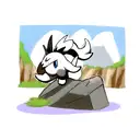 the pokemon absol facing the camera, above a stone tattoo design idea