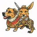 archer, ryder, ginger dog tattoo design idea