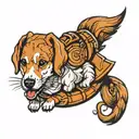 archer, ryder, ginger dog tattoo design idea