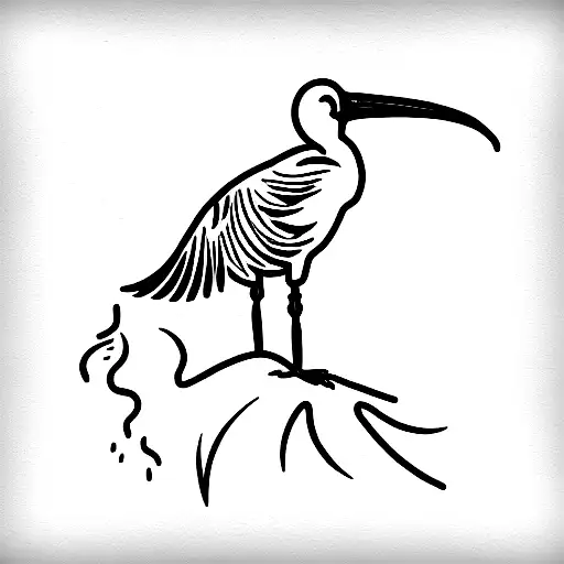 white ibis tattoo design idea