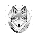 mtb wolf mountain tattoo design idea