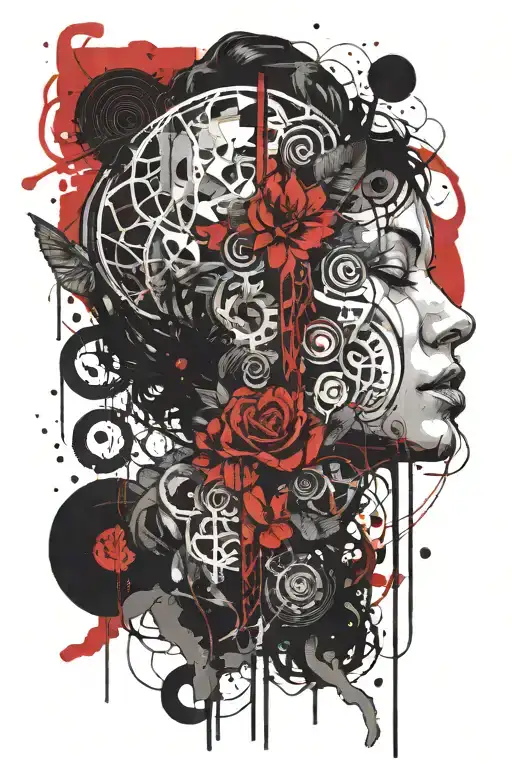 sleep token band logo and take me back to eden album art  tattoo design idea