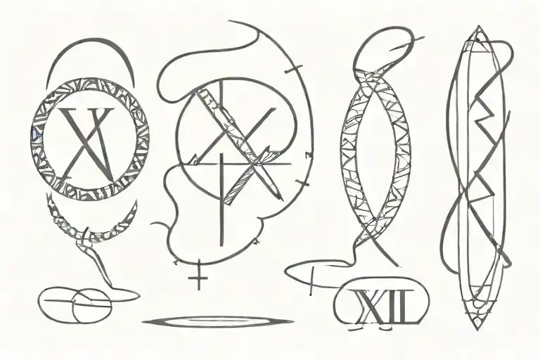 roman numerals VII・XXI・MMVII tattoo design idea