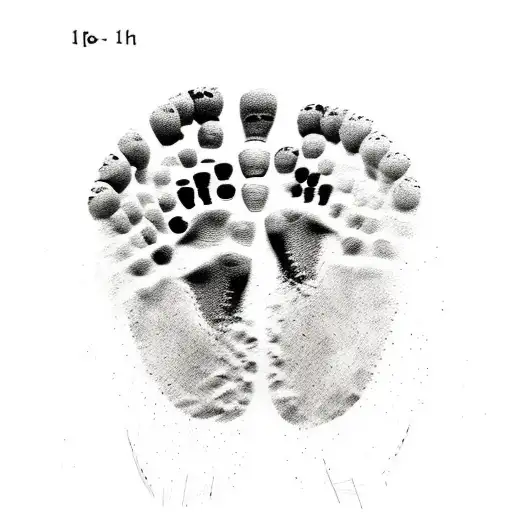 foot print handprint time of birth and date and picture of our lady tattoo design idea