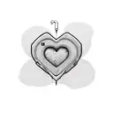 A cassette tape with a heart-shaped spool and musical notes floating around it tattoo design idea