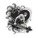 skateboard deck tattoo design idea