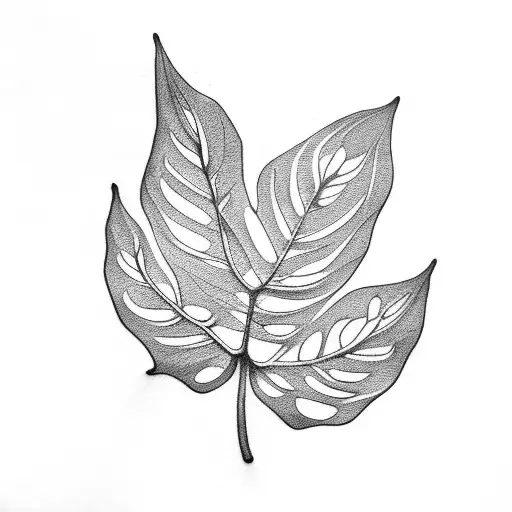 monstera leaf tattoo design idea
