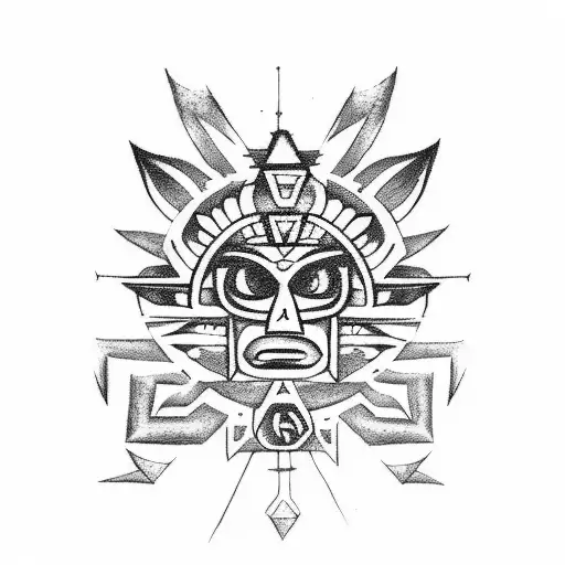 aztec totem pole tattoo design idea