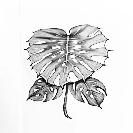 monstera leaf tattoo design idea