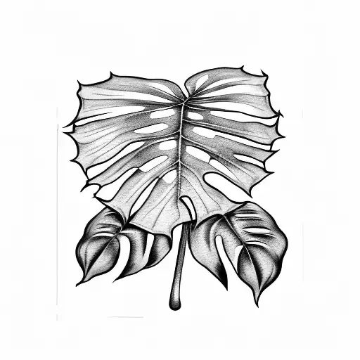 monstera leaf tattoo design idea