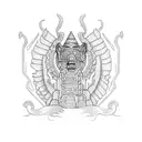 mesoamerican totem  tattoo design idea