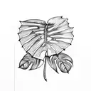 monstera leaf tattoo design idea