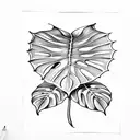 monstera leaf tattoo design idea