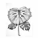 monstera leaf tattoo design idea