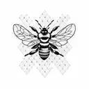 bee on honeycomb tattoo design idea