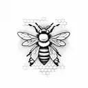 bee on honeycomb tattoo design idea