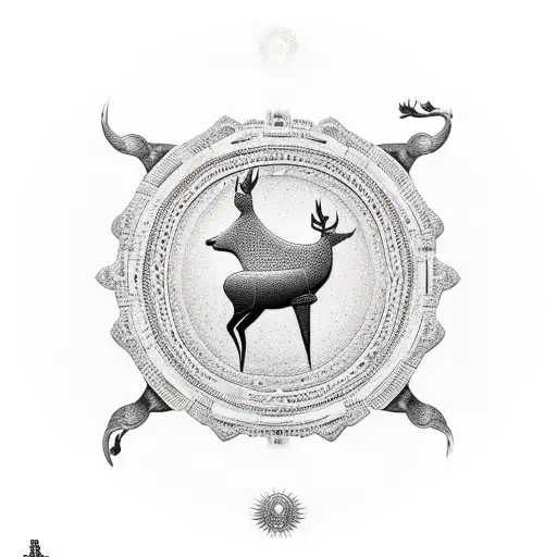 Hittite Sun Course sculpture, 3 deers, hittite sun disk tattoo design idea