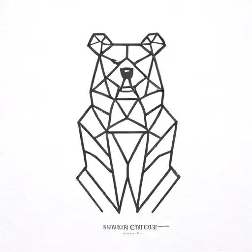low polygon bear tattoo design idea