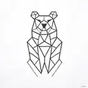 low polygon bear tattoo design idea