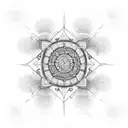 A psychedelic mandala with Catholic symbols incorporated tattoo design idea