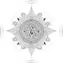 A psychedelic mandala with Catholic symbols incorporated tattoo design idea