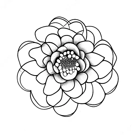 A delicate flower blossom with microscopic cells forming its petals tattoo design idea