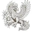 I want a tattoo of a forrest mountain with a indonesian garuda bird flying, but make the garuda the focal point  tattoo design idea