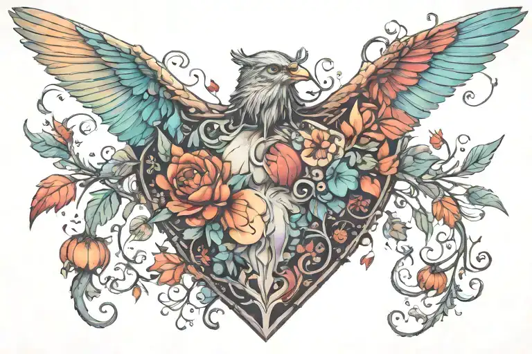 Pectoral tattoo design idea
