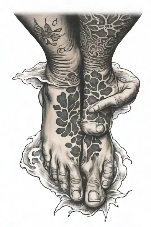 baby foot print tattoo design idea