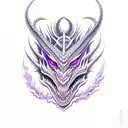 black dragon with purple eyes tattoo design idea