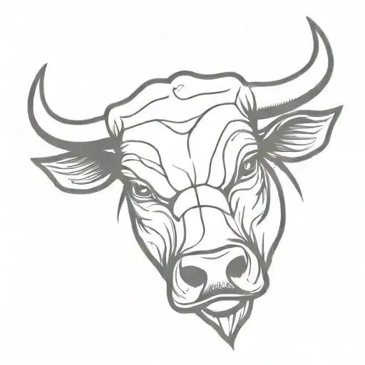 bull head full face tattoo design idea