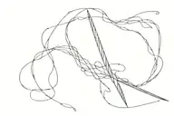 sewing needle with thread   tattoo design idea