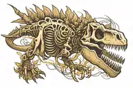 Dinosaur skeleton tattoo design idea