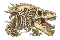 Dinosaur skeleton tattoo design idea