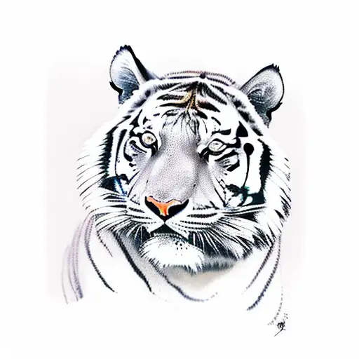 tiger walking in the desert tattoo design idea
