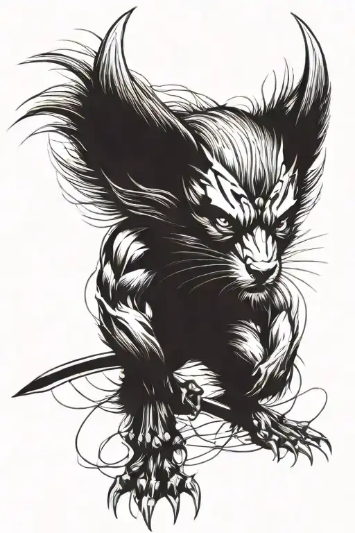 wolverine animal Slavic mythology tattoo design idea