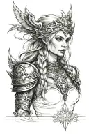 sketch for a tattoo of Malenia from the video game Elden Ring tattoo design idea
