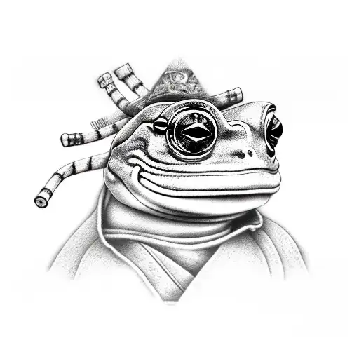 Samurai Frog tattoo design idea