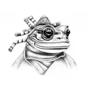 Samurai Frog tattoo design idea