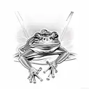 Samurai Frog tattoo design idea