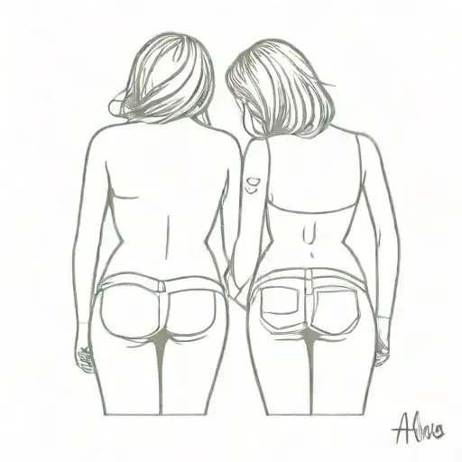 halves of butts, for a couple tattoo design idea